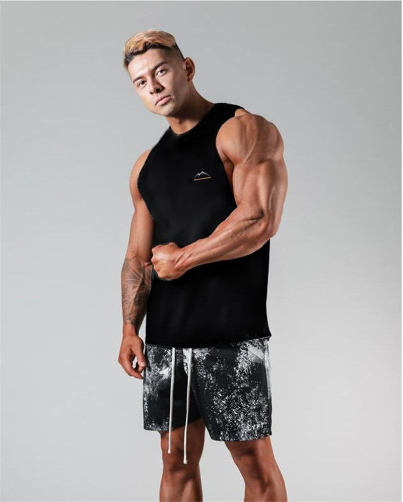 European And American Fitness Sports And Leisure Short-sleeved Men