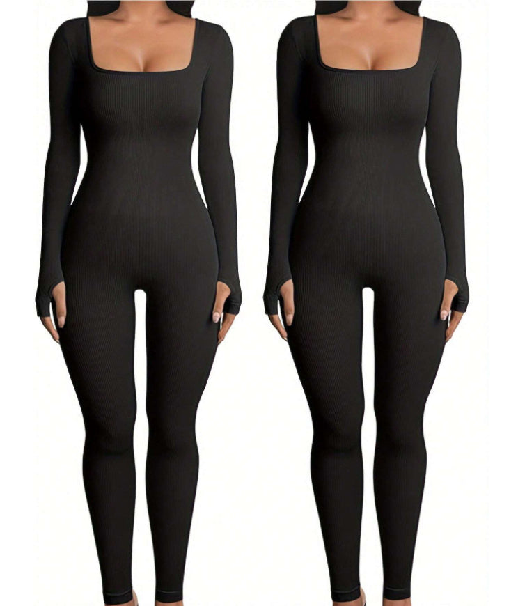 Women's Yoga Sports Fitness Jumpsuit Workout Long Sleeve