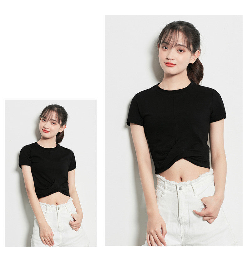 Gym Short-sleeved crop T shirt