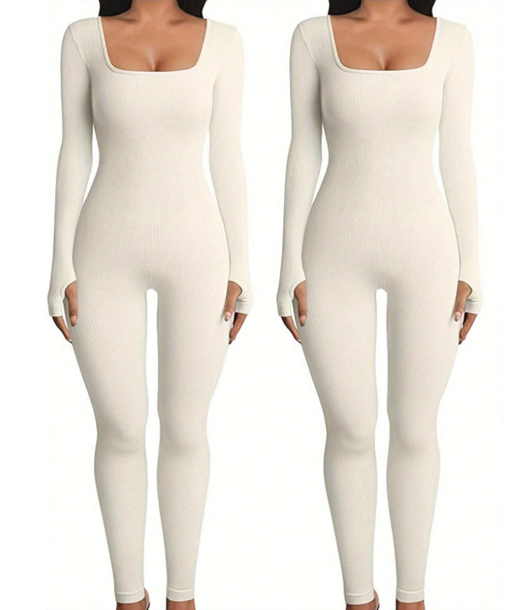 Women's Yoga Sports Fitness Jumpsuit Workout Long Sleeve