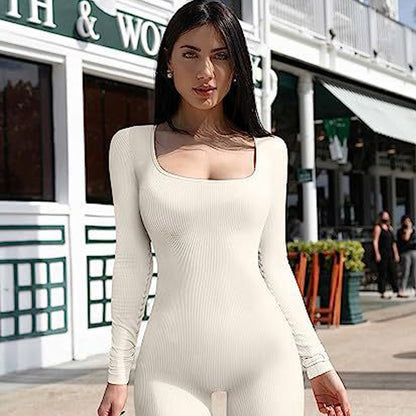Women's Yoga Sports Fitness Jumpsuit Workout Long Sleeve