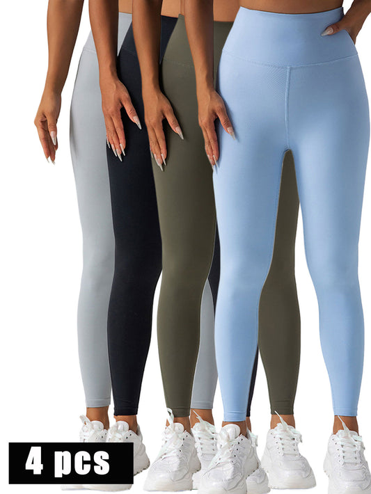 4 Pack Workout Leggings For Women With Pockets,High Waisted and Tummy Control
