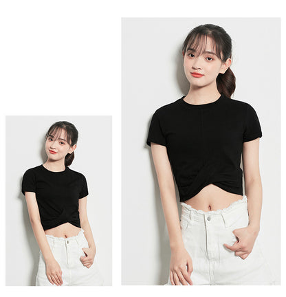 Gym Short-sleeved crop T shirt