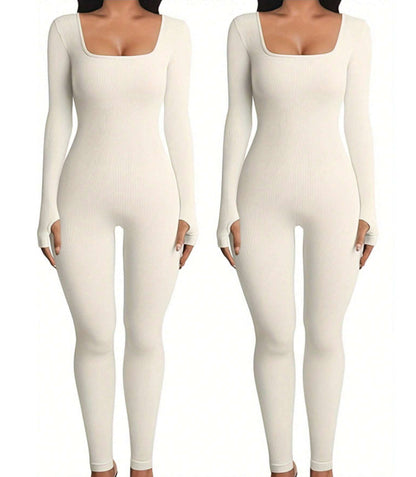 Women's Yoga Sports Fitness Jumpsuit Workout Long Sleeve