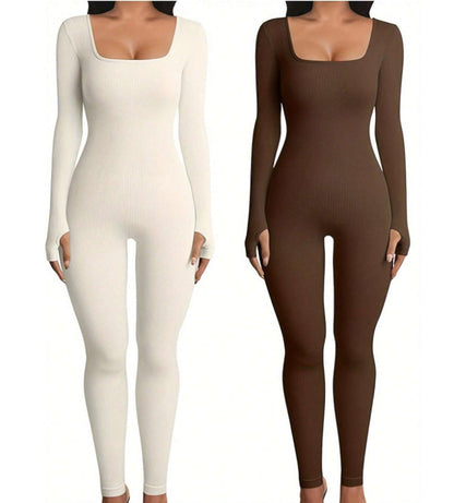 Women's Yoga Sports Fitness Jumpsuit Workout Long Sleeve
